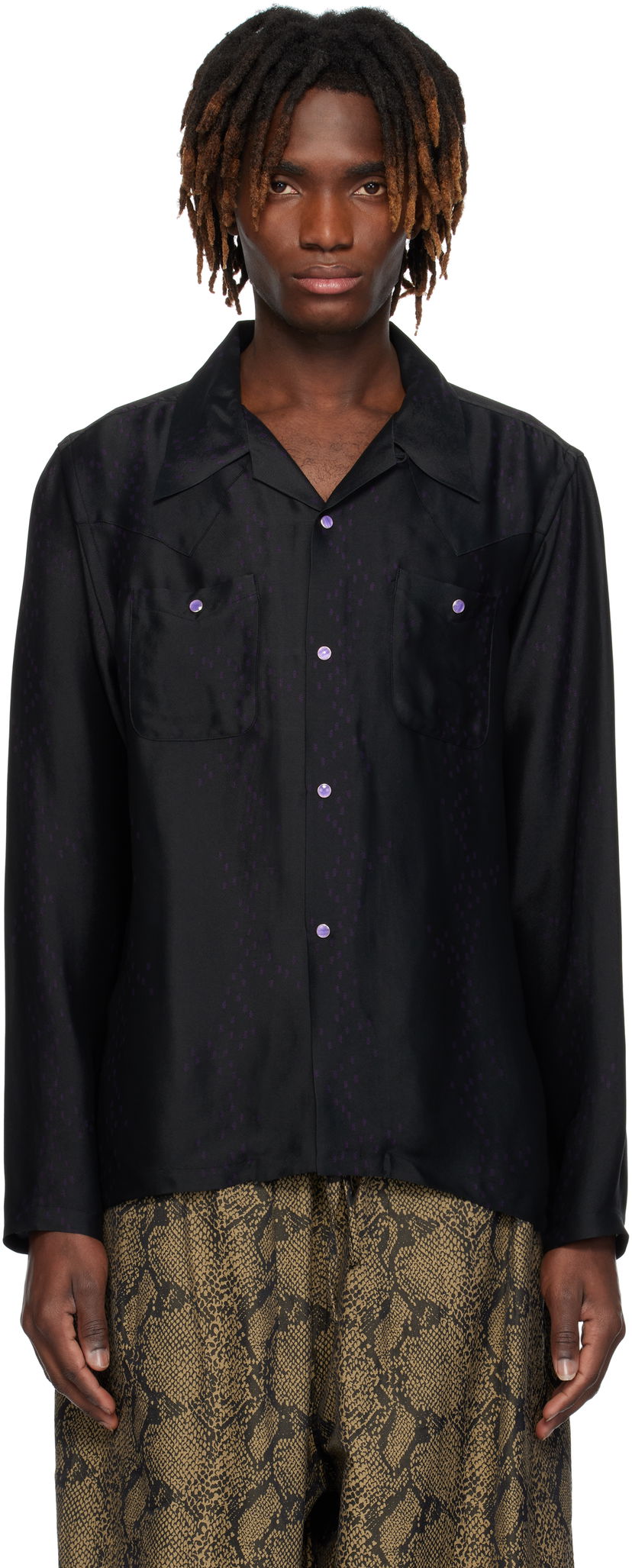 Košulja Needles NEEDLES Cowboy One-Up Shirt Crna | QV249