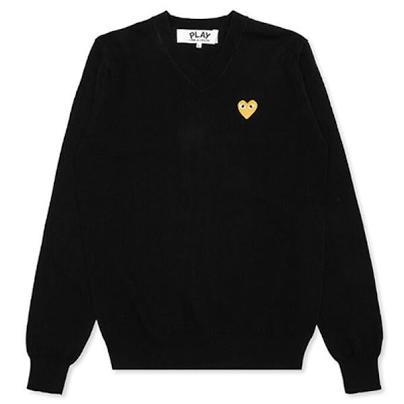 Džemper Comme des Garçons Play Heart V-Neck Sweater Crna | AZ-N048-051-1