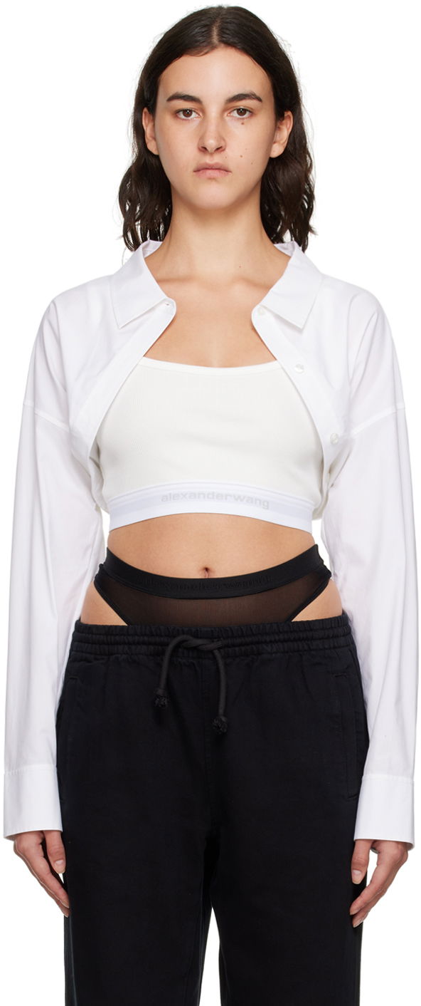 Košulja Alexander Wang Alexander Wang Layered Cropped Shirt Bijela | 4WC4231417