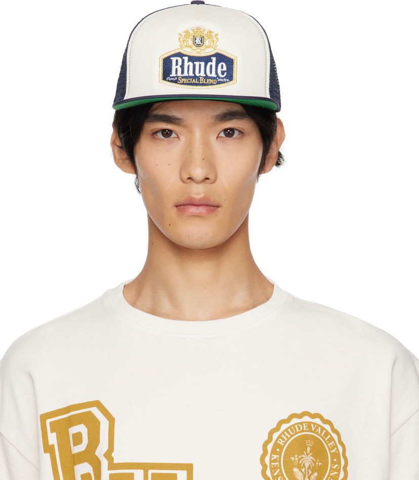 Kapa Rhude Rhude Embroidered 'Special Blend' Trucker Cap Bijela | RHPF25HA01742