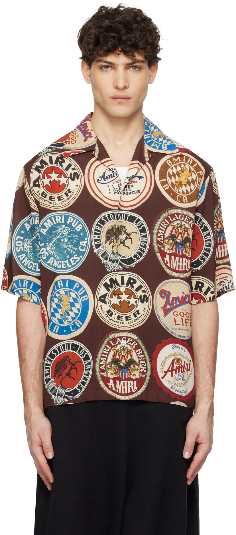 Košulja AMIRI Amiri Coasters Bowling Shirt Smeđa | AMSTCA1086