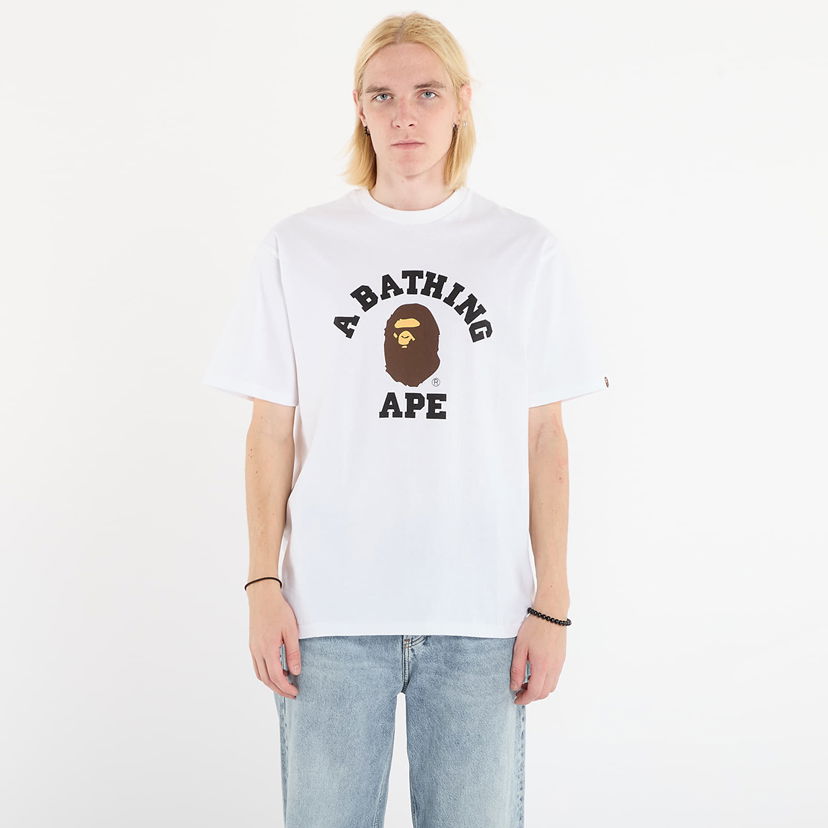 Majica kratkih rukava BAPE A BATHING APE College Tee XXL Bijela | 001TEL801001MWHT