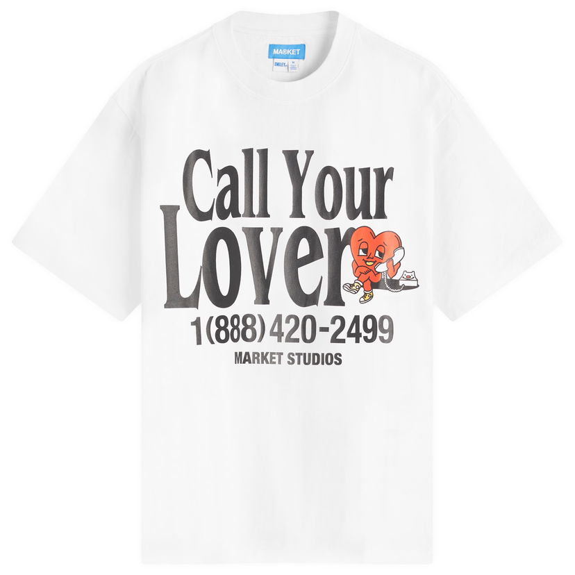 Majica kratkih rukava MARKET Call My Lover Graphic Tee Bijela | 399002193-WHT