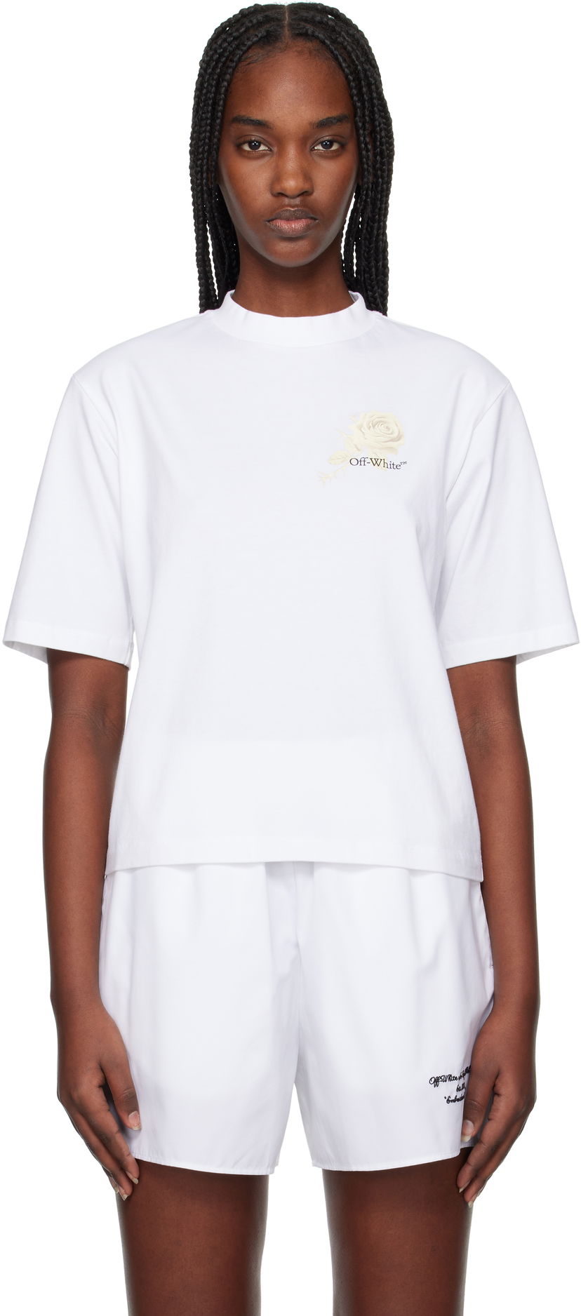 Majica kratkih rukava Off-White Off-White Roses Arrows Boxy T-Shirt Bijela | OWAA124S25JER0010110