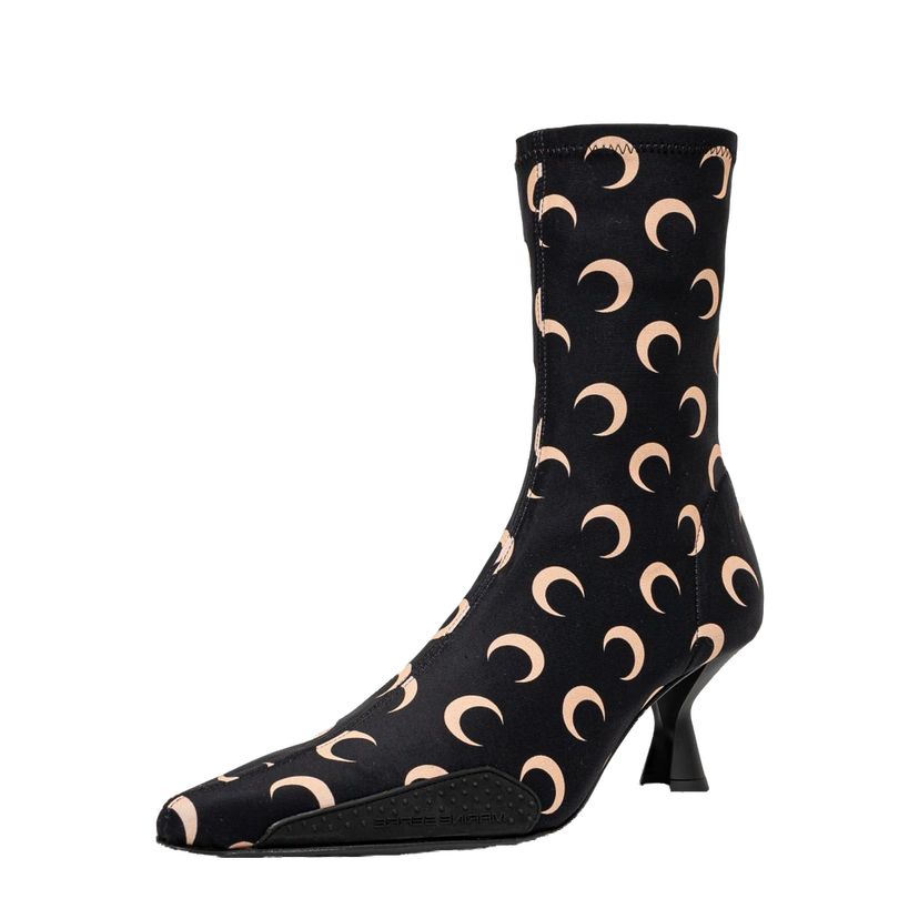 Tenisice i cipele Marine Serre Recycled Moon Jersey Ms Still Heeled Ankle Boots Crna | WFW041A.CJER0053
