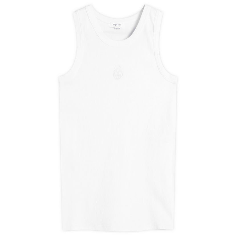 Majica bez rukava Alexander McQueen Alexander McQueen Men's Upside Down Logo Vest, Size Large Bijela | 815098-QXAA9-9000