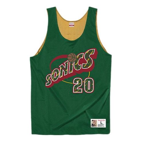 Majica bez rukava Mitchell & Ness Mitchell & Ness Men's Seattle SuperSonics Gary Payton Reversible Mesh Basketball Tank Top Zelena | MSRVMI19003-SSUGNGD95GPA