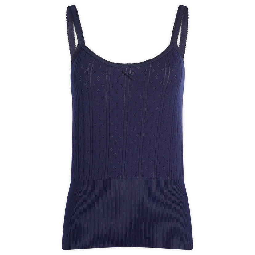 Prsluk JW Anderson Pointelle Straight Neck Vest Tamnoplava | KW1274-YN0389-888