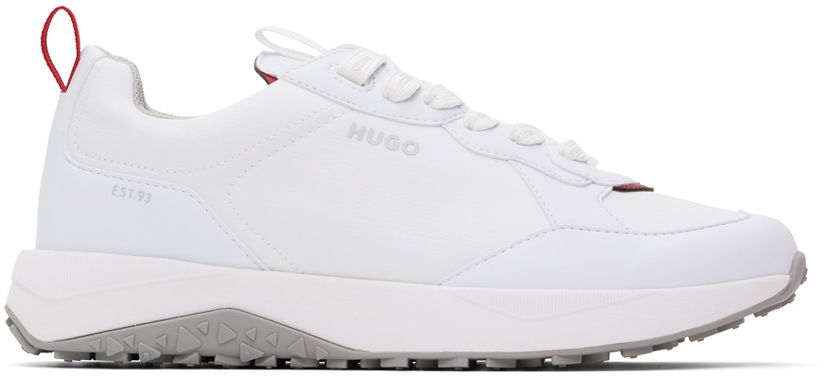 Odjeća BOSS Hugo White Mixed Material Lace-Up Sneakers Bijela | 50517265