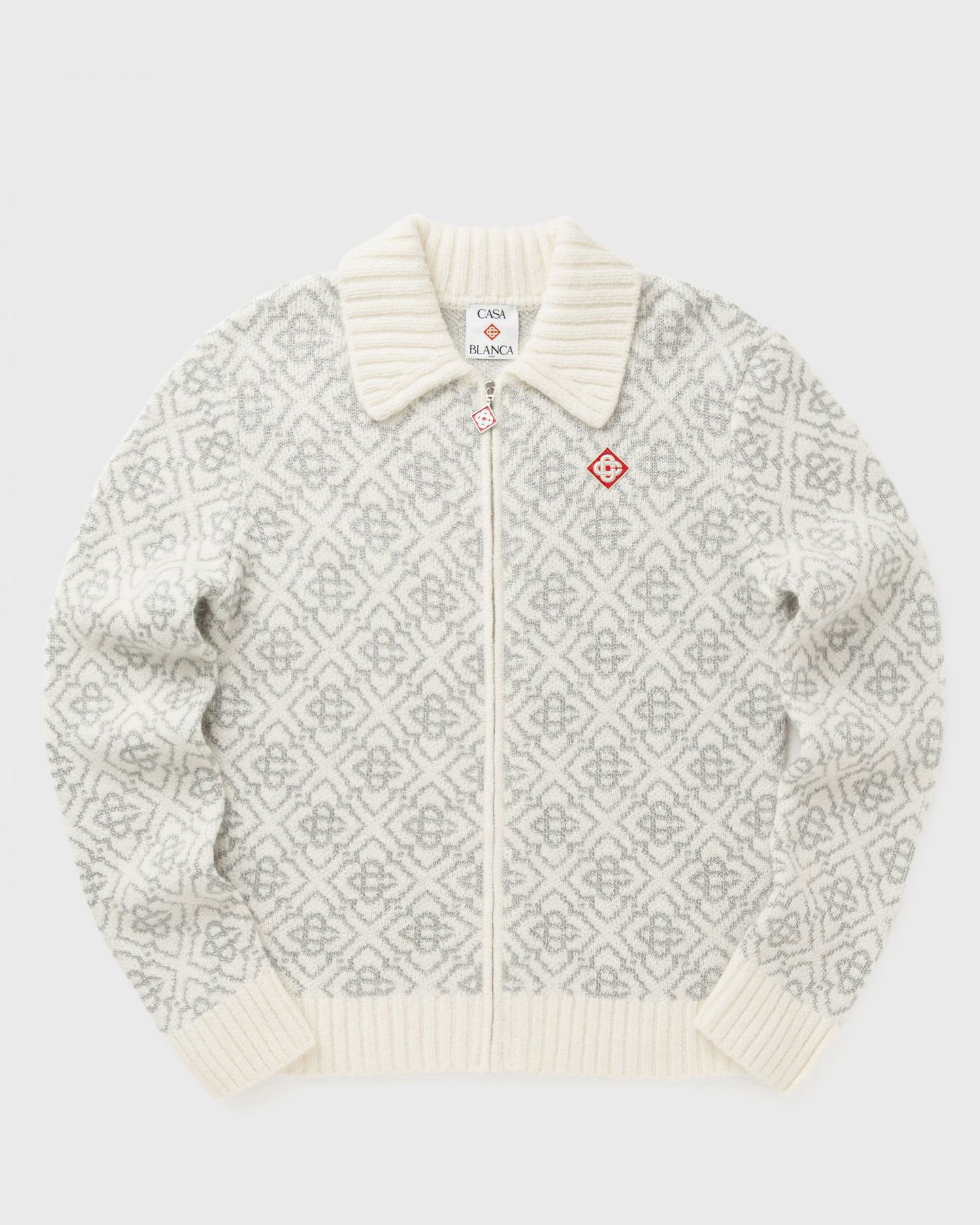 Džemper Casablanca Monogram Knitted Zip-Up Cardigan Siva | M-AW25-KW-1042-01, 1