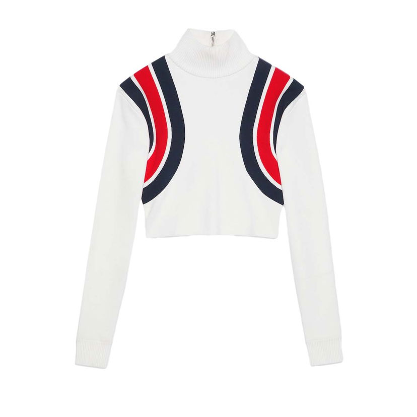 Džemper Gucci Viscose Knit Top Ivory Bijela | 772910 XKDTV 9189