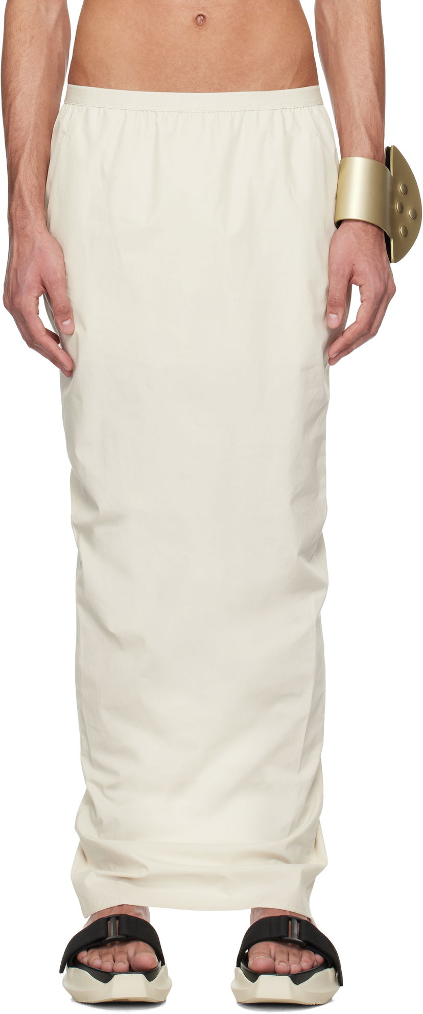 Suknja Rick Owens Rick Owens Hollywood Soft Pillar Long Skirt Bež | RU01E5301 P