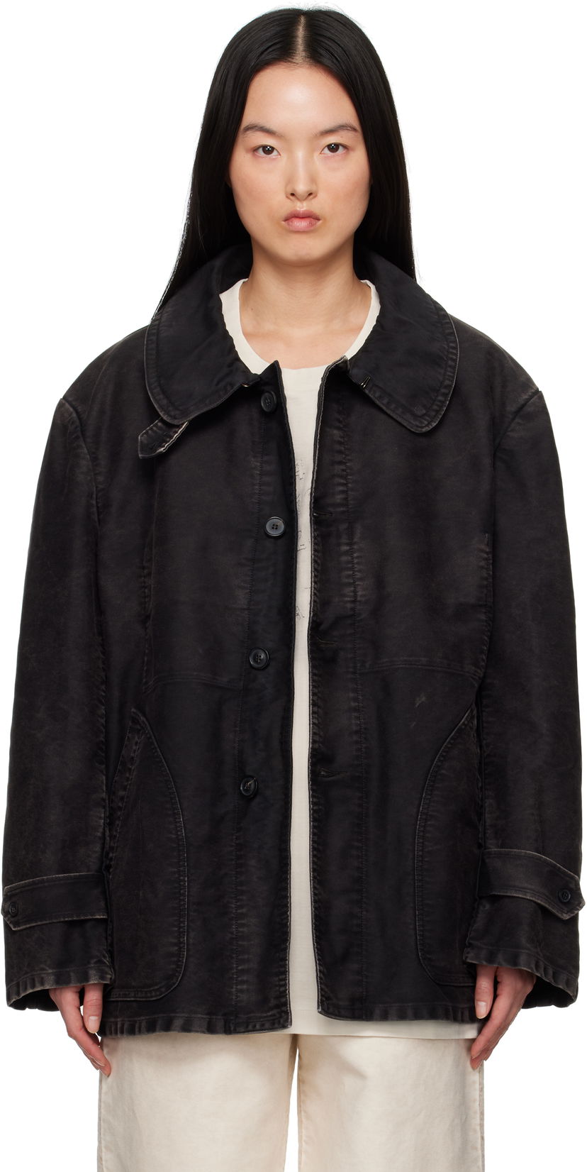 Jakna Maison Margiela Maison Margiela Faded Denim Jacket Crna | S51AM0497 S76543