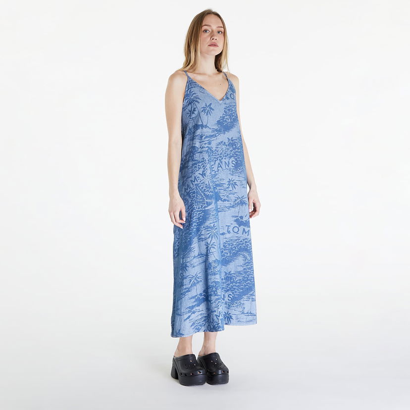 Haljina Tommy Hilfiger Chambray Sleeveless Maxi Dress Hawaiian Denim Laser Plava | DW0DW17950 0GY