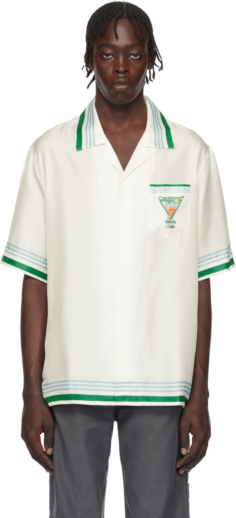 Košulja Casablanca Tennis Icon Print Relaxed Shirt Bijela | U-MPS25-SH-003-08