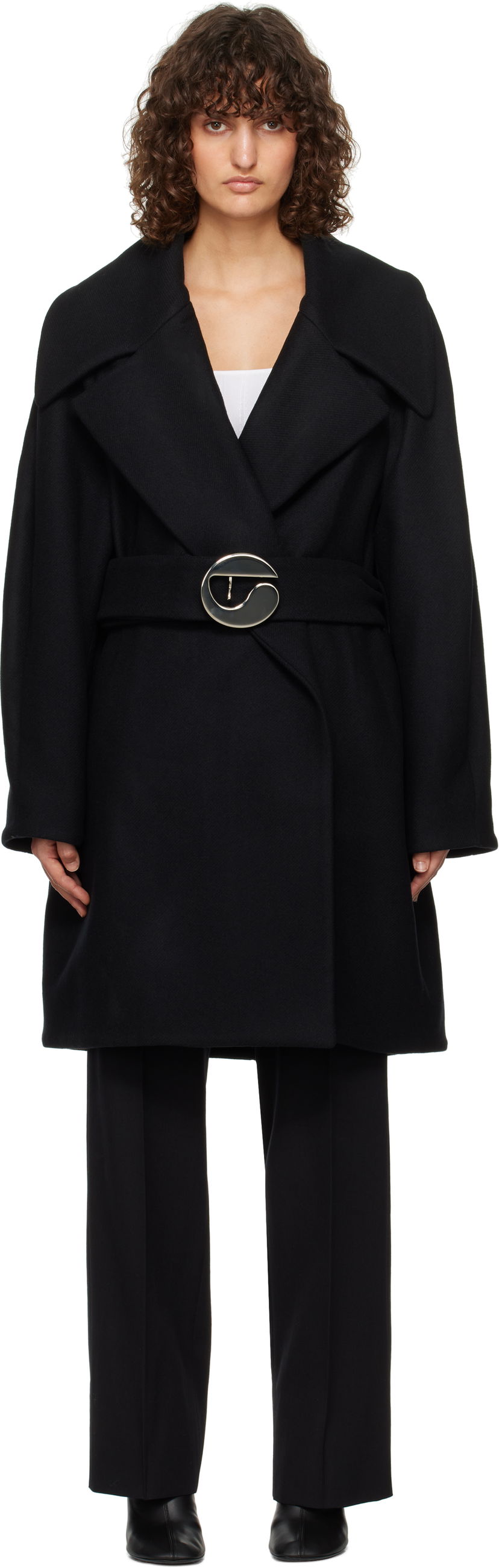 Kaputi Coperni Coperni Oversized Belted Coat Crna | COPM06BISF1006
