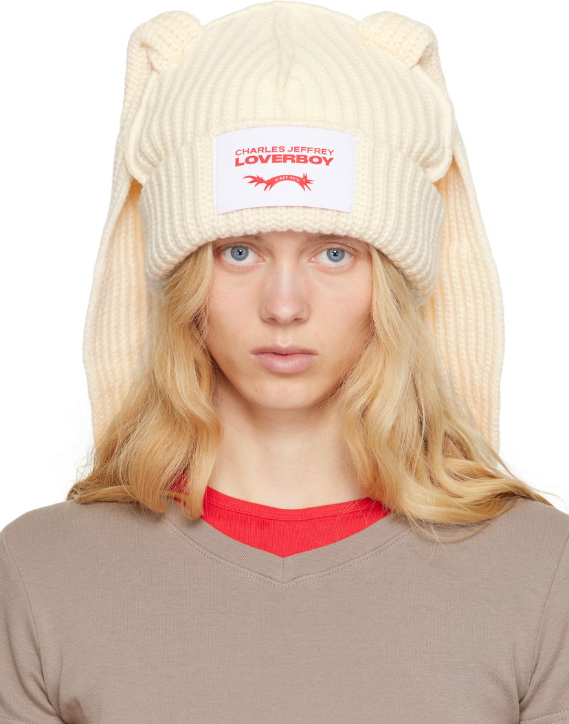 Kapica Charles Jeffrey Loverboy Charles Jeffrey LOVERBOY Chunky Knit Ears Beanie Bijela | 54130302