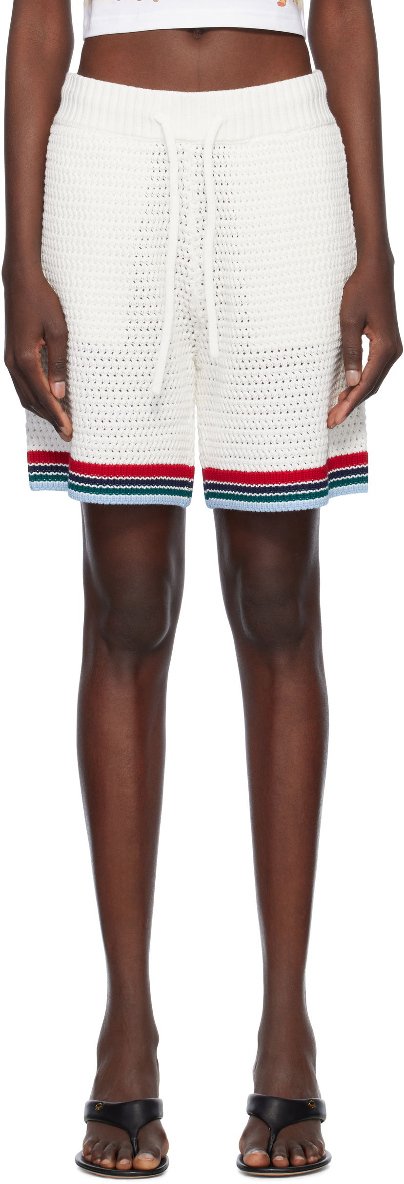 Kratke hlače Casablanca Casablanca Gothic Crochet Shorts Bijela | WS25-KW-1064-01