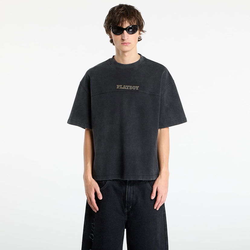 Majica kratkih rukava Footshop Playboy x FTSHP Washed Tee UNISEX Washed Black Crna | FTSHP_505
