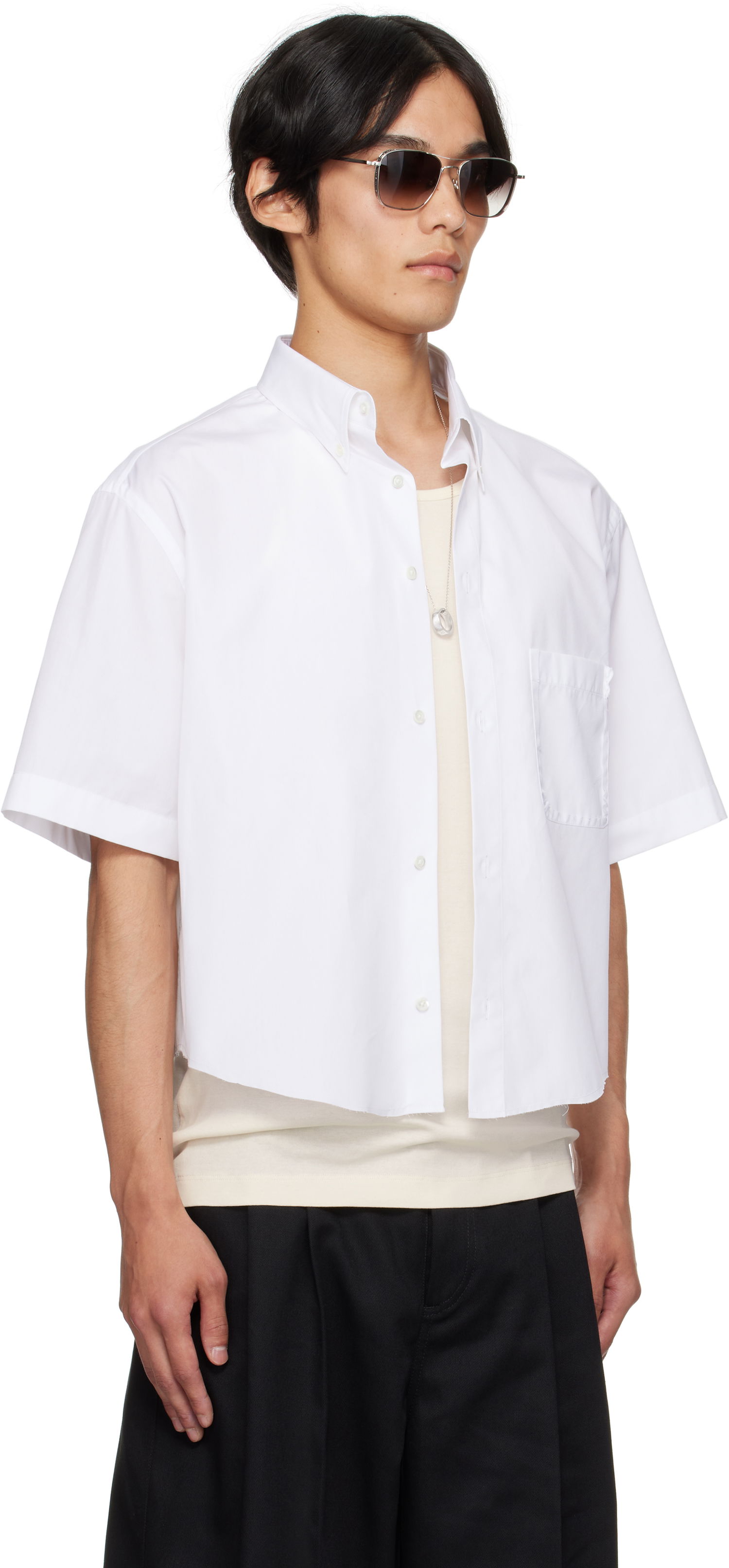 Košulja Maison Margiela Maison Margiela Cropped Button-Up Shirt Bijela | S50DR0012 S43001, 1
