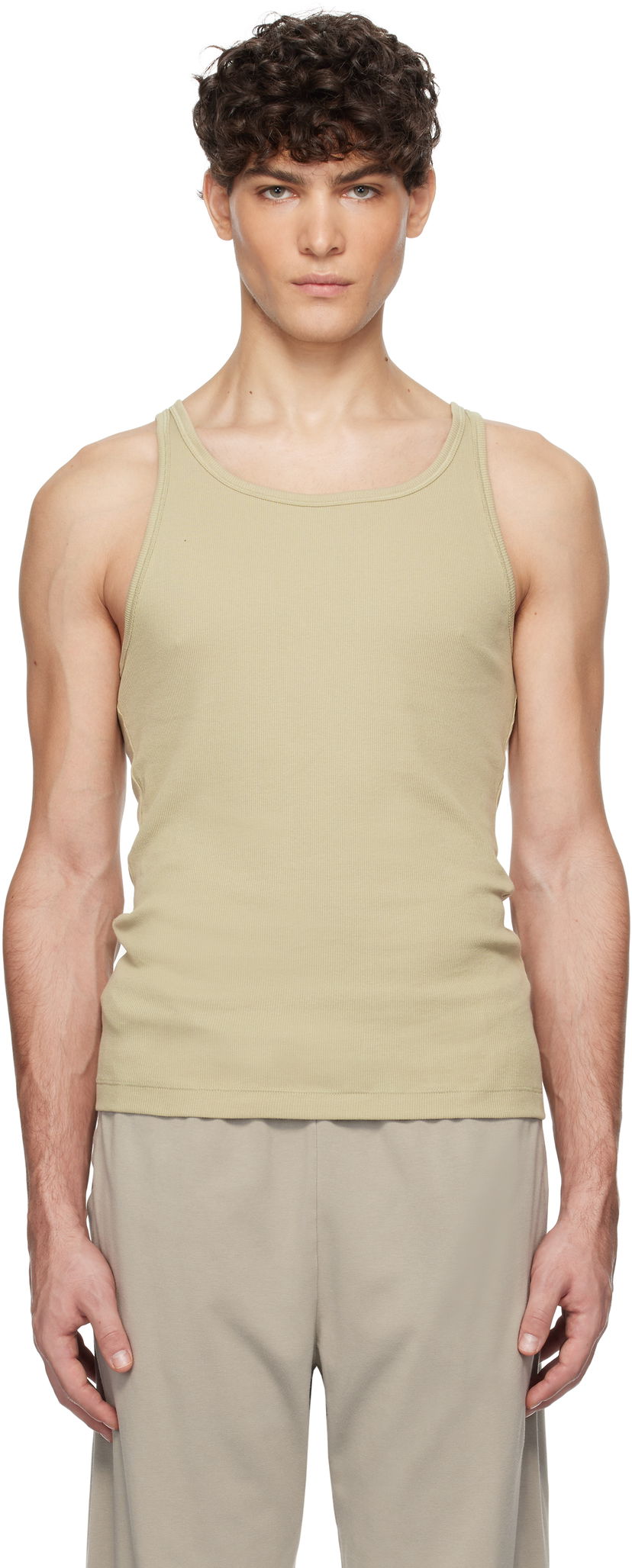 Majica bez rukava SKIMS Three-Pack Rib Tank Tops Zelena | TP-TNK-5788M