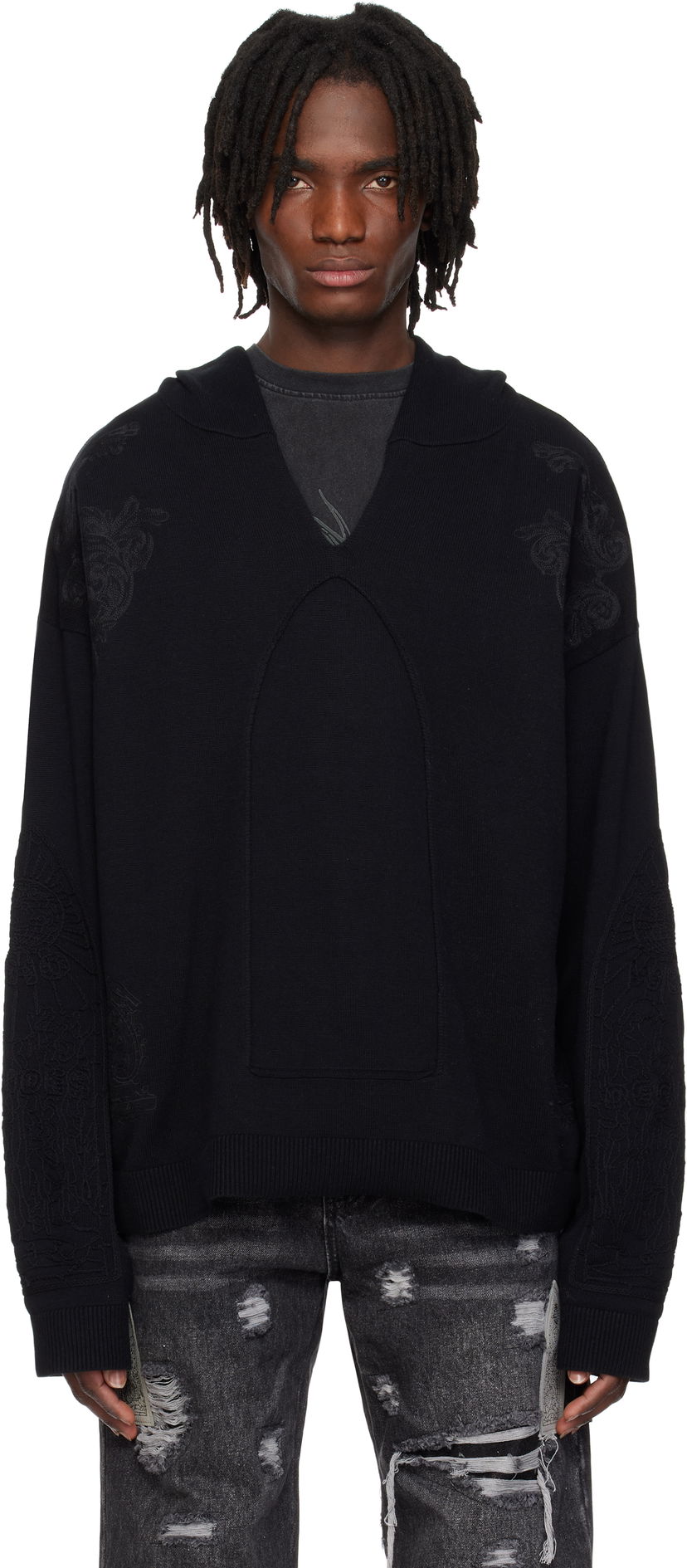 Džemper Who Decides War Who Decides War Whim Embroidered Hoodie Crna | 1110630002SS25