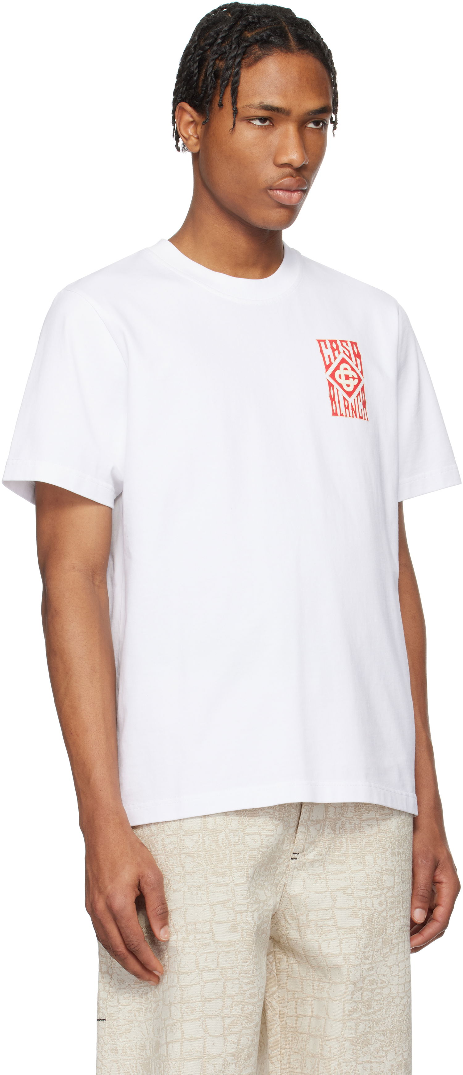 Majica kratkih rukava Casablanca Casablanca Gothic Logo T-Shirt Bijela | MS25-JTS-001-19-EX-SSENSE, 1
