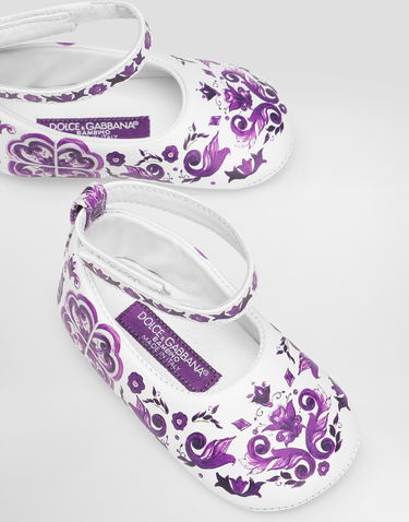 Tenisice i cipele Dolce & Gabbana Dolce & Gabbana Majolica-print Nappa Leather Ballet Flats Bijela | DK0065AC513I03TN, 3