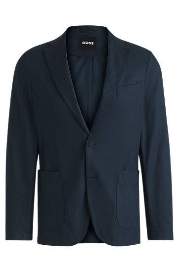 Jakna BOSS Slim-Fit Water-Repellent Packable Suit Jacket Tamnoplava | 50539492