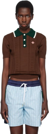 Casablanca Cable Knit Polo