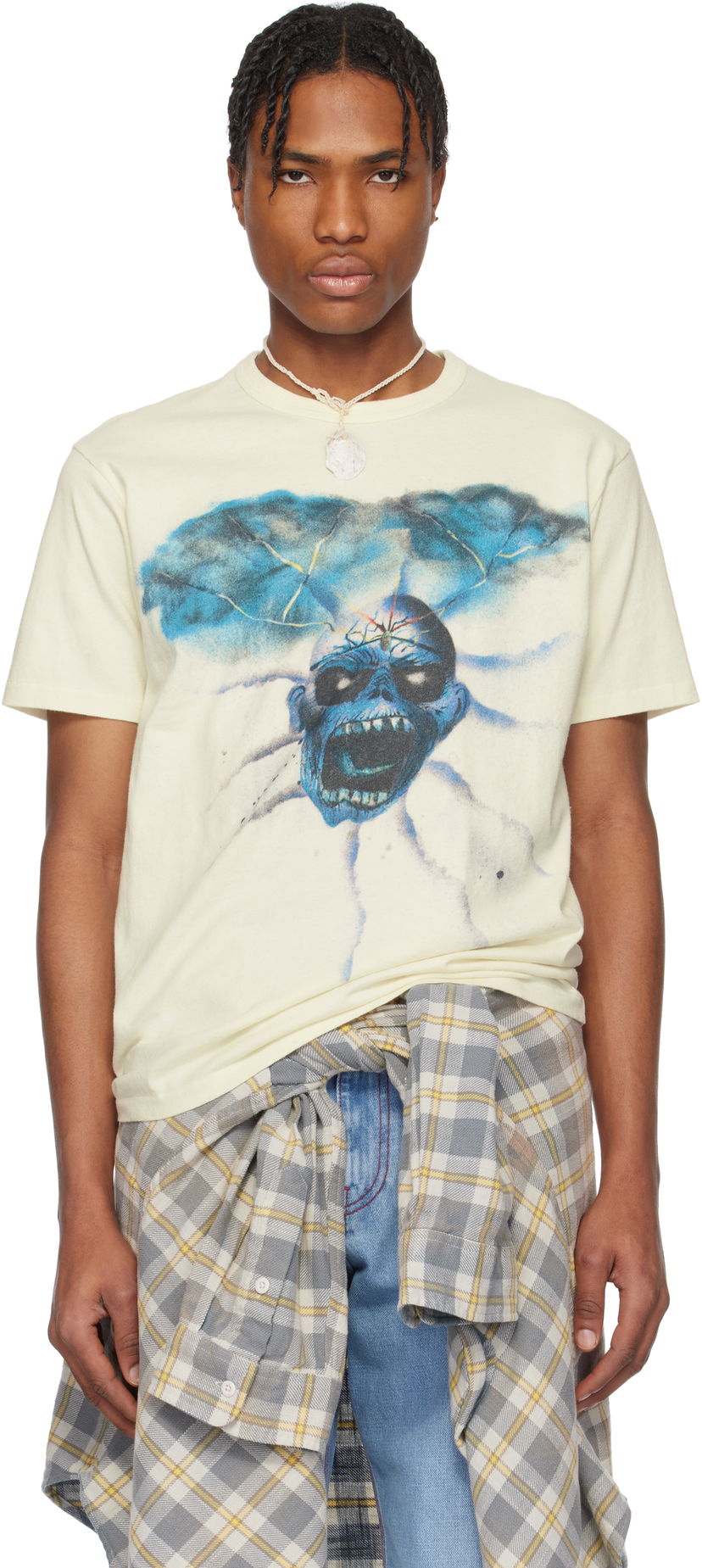 Majica kratkih rukava ERL ERL Skull Graphic T-Shirt Bež | ERL10T011