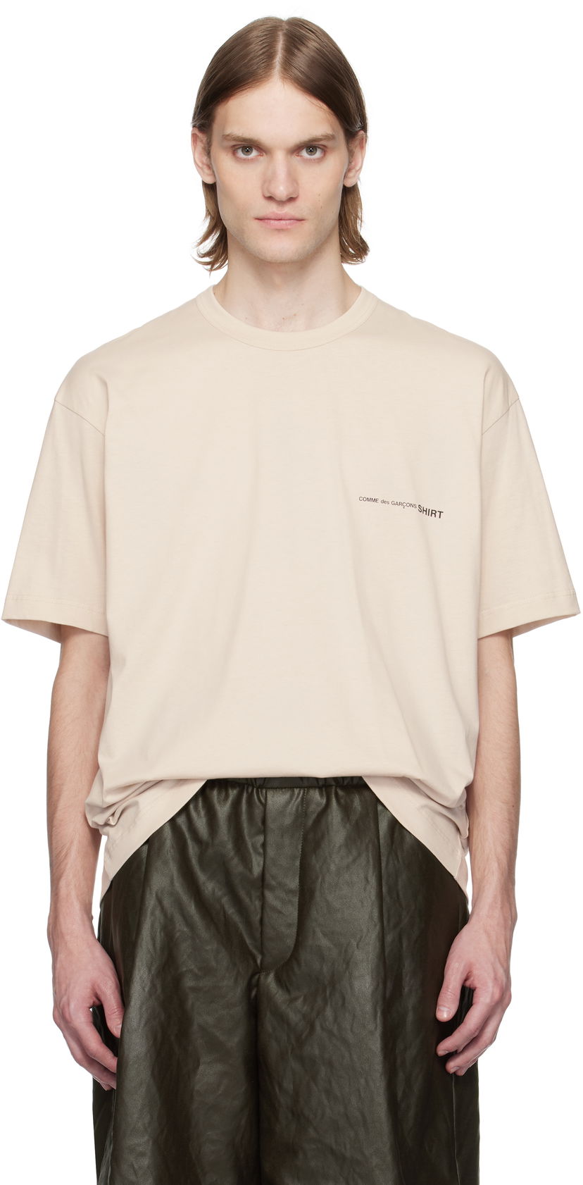 Majica kratkih rukava Comme des Garçons Comme des Garçons Shirt Oversized T-Shirt Bež | FO-T023-051
