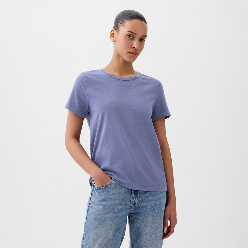 Majica kratkih rukava GAP Crewneck Tee Larkspur Ljubičasta | 795346-85