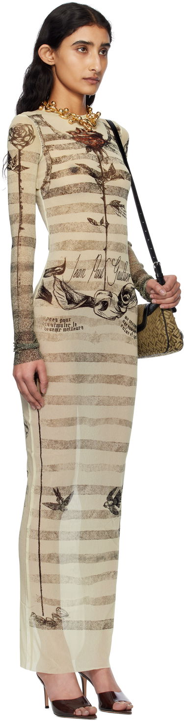 Haljina Jean Paul Gaultier Jean Paul Gaultier Tattoo Marinière Maxi Dress Bež | 25/34-F-RO396-T585-030030, 1