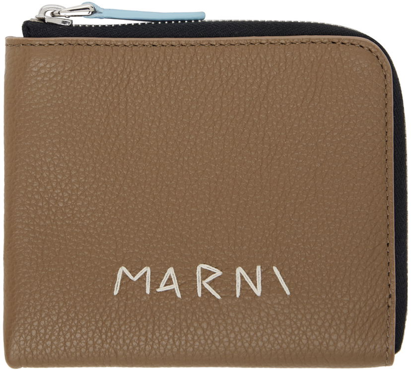 Novčanik Marni Zip-Around Leather Wallet Smeđa | PFMI0095Q0 P6533