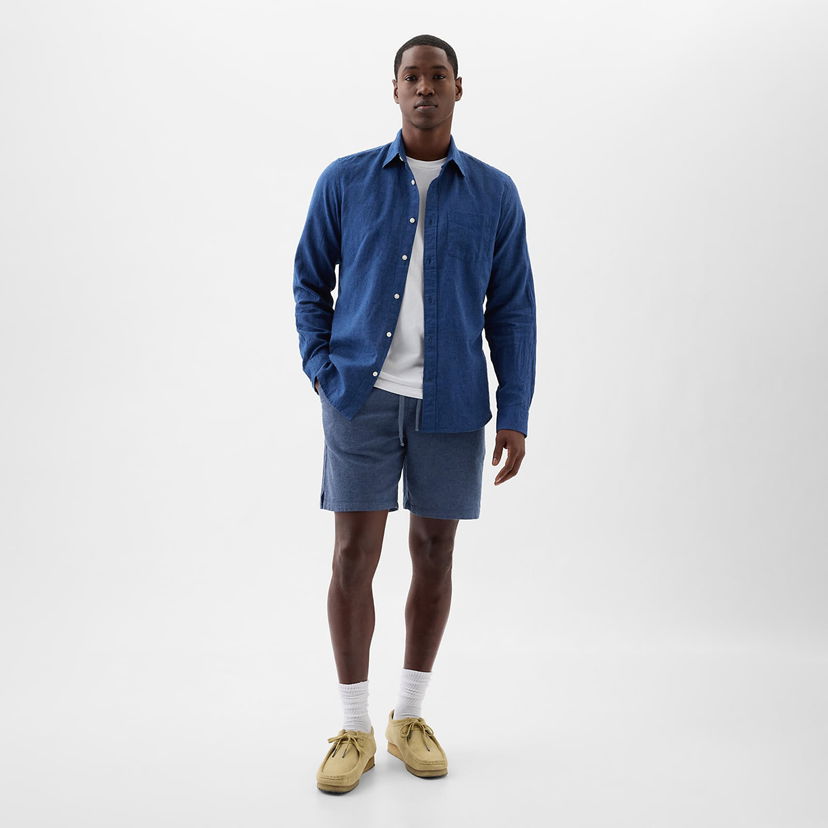 Kratke hlače GAP 8 Inch Linen Cotton Easy Shorts Bainbridge Blue Plava | 866195-06