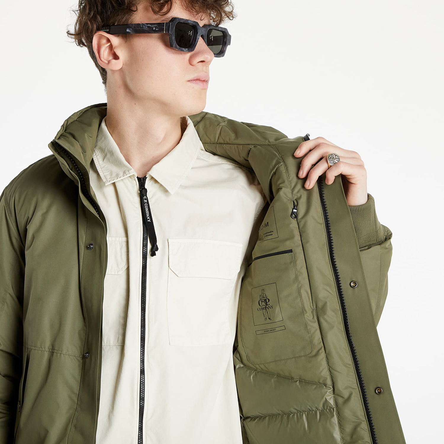 Jakna C.P. Company Micro-M Down Stand Collar Jacket Zelena | 11CMOW017A004275A-665, 1