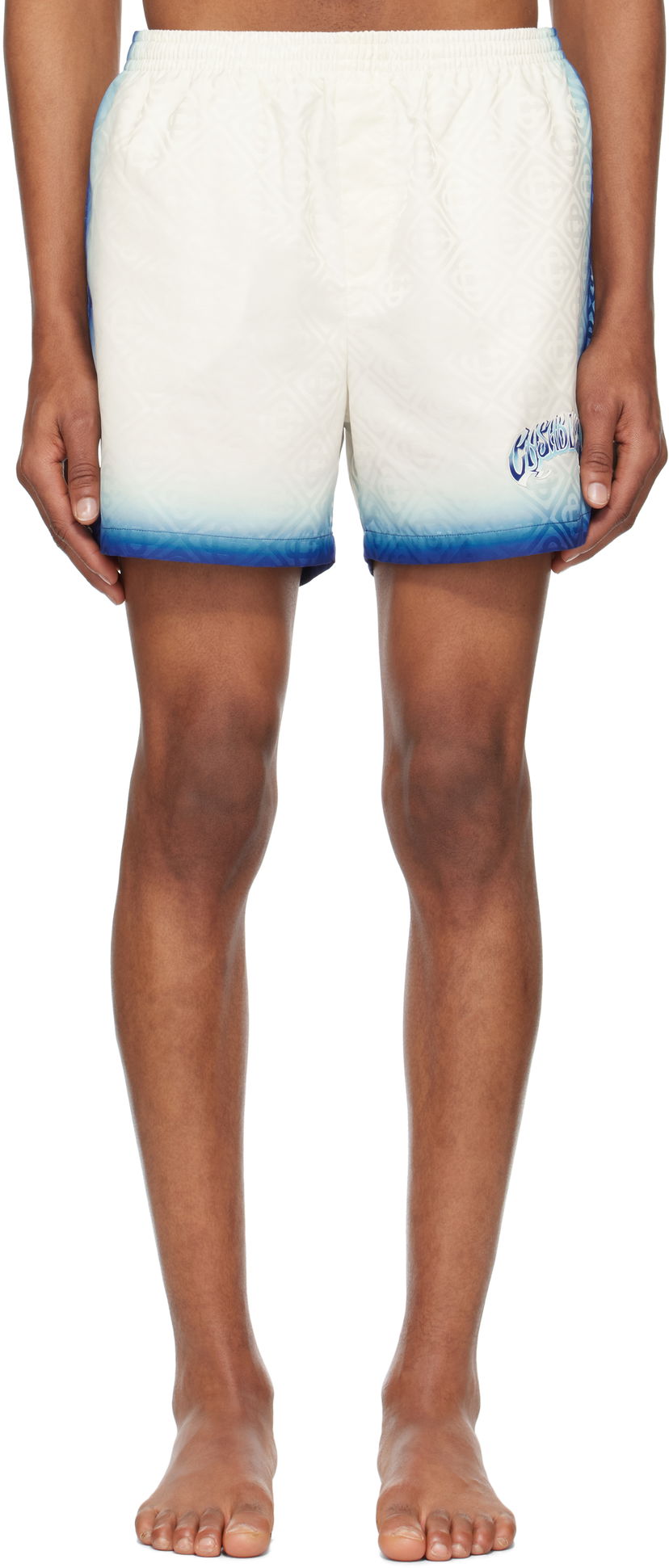 Kupaći kostimi Casablanca Casablanca Printed Jacquard Monogram Swim Shorts Bijela | MS25-TR-224-01