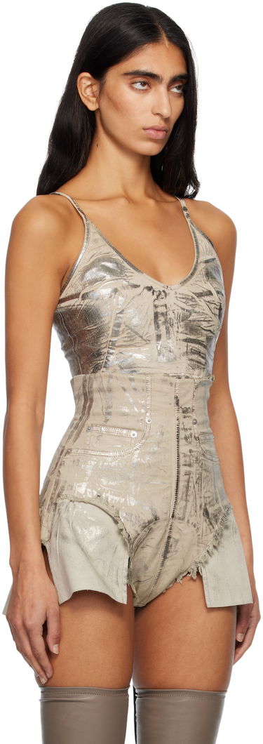 Majica bez rukava Rick Owens DRKSHDW Concordians Foil Denim Camisole Metalik | DS02E7132 SDPF, 1