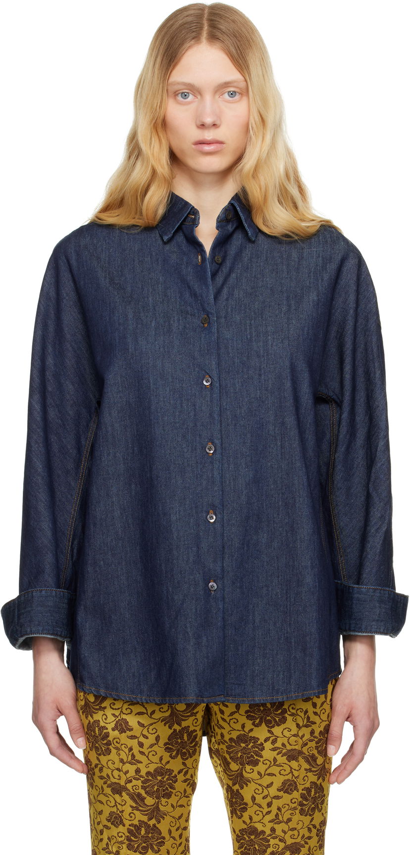 Košulja Dries Van Noten Dries Van Noten Buttoned Denim Shirt Plava | 251-010729-1553