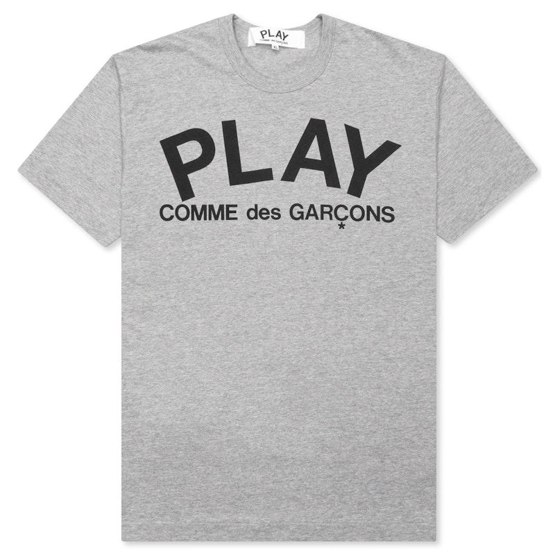 Majica kratkih rukava Comme des Garçons Play Text T-Shirt Siva | AZ-T079-051-1