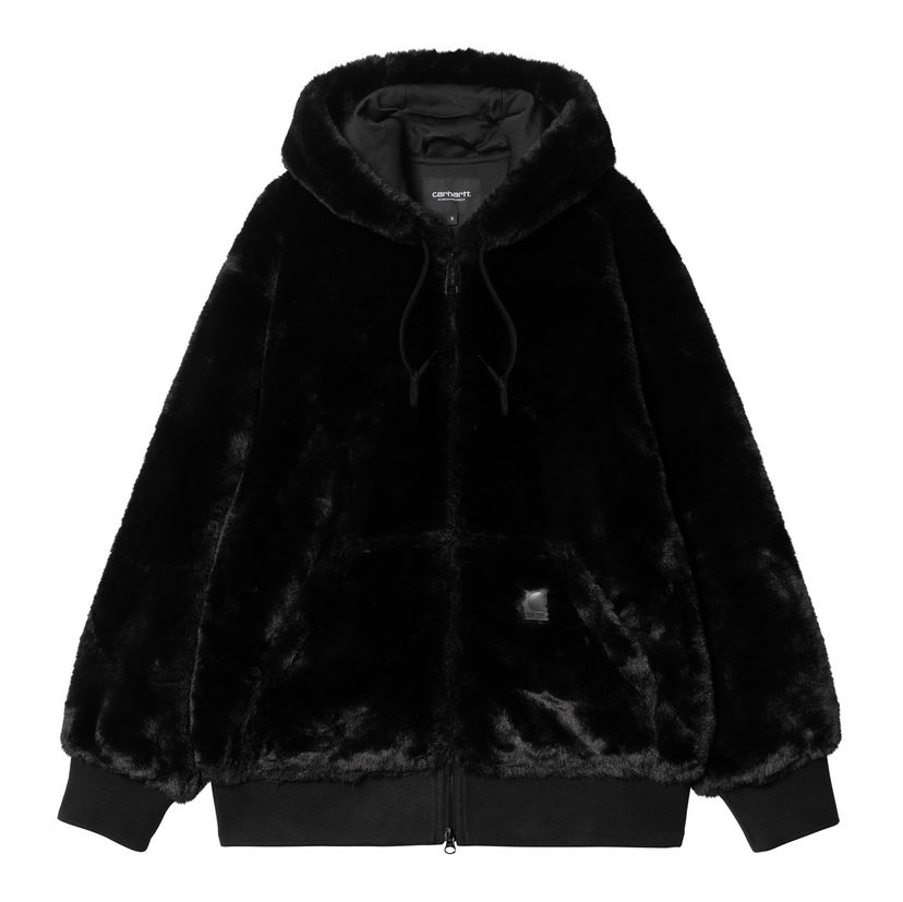 Dukserice Carhartt WIP Faux Fur Zip-Up Hoodie Crna | I034451_3