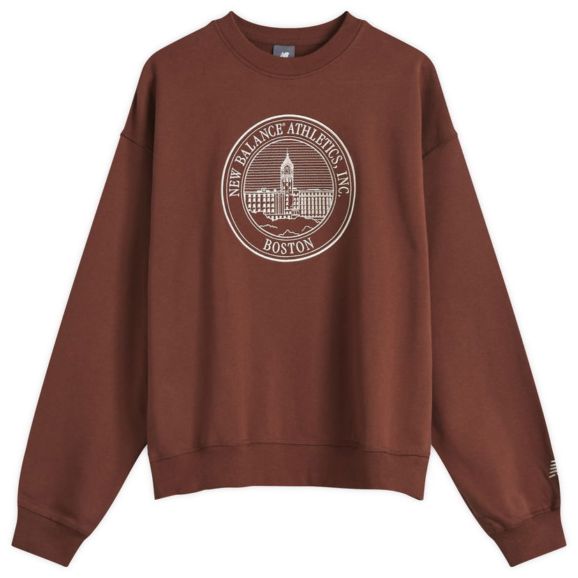 Dukserice New Balance Varsity Oversized Crewneck Sweatshirt Smeđa | WT43553-ROK