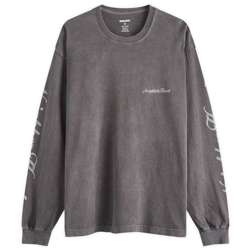 Majica kratkih rukava Neighborhood Neighborhood LS-12 Long Sleeve T-Shirt Siva | 242PCNH-LT12-BLK