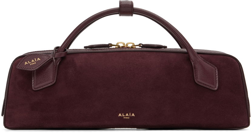 Ručna torbica Alaïa ALAÏA 'Le Teckel' Suede Clutch Bag Tamnocrvena | AA1S06026CA577
