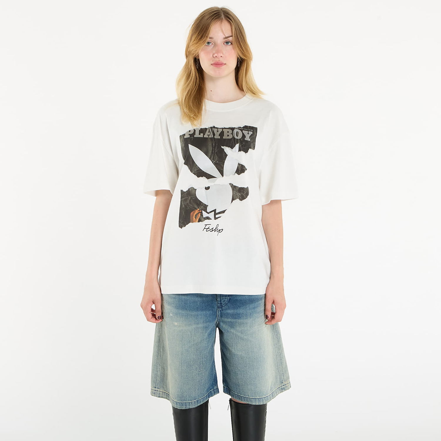 Majica kratkih rukava Footshop Playboy x FTSHP Cover Tee 1974/1 UNISEX Off-White Bijela | FTSHP_521, 1