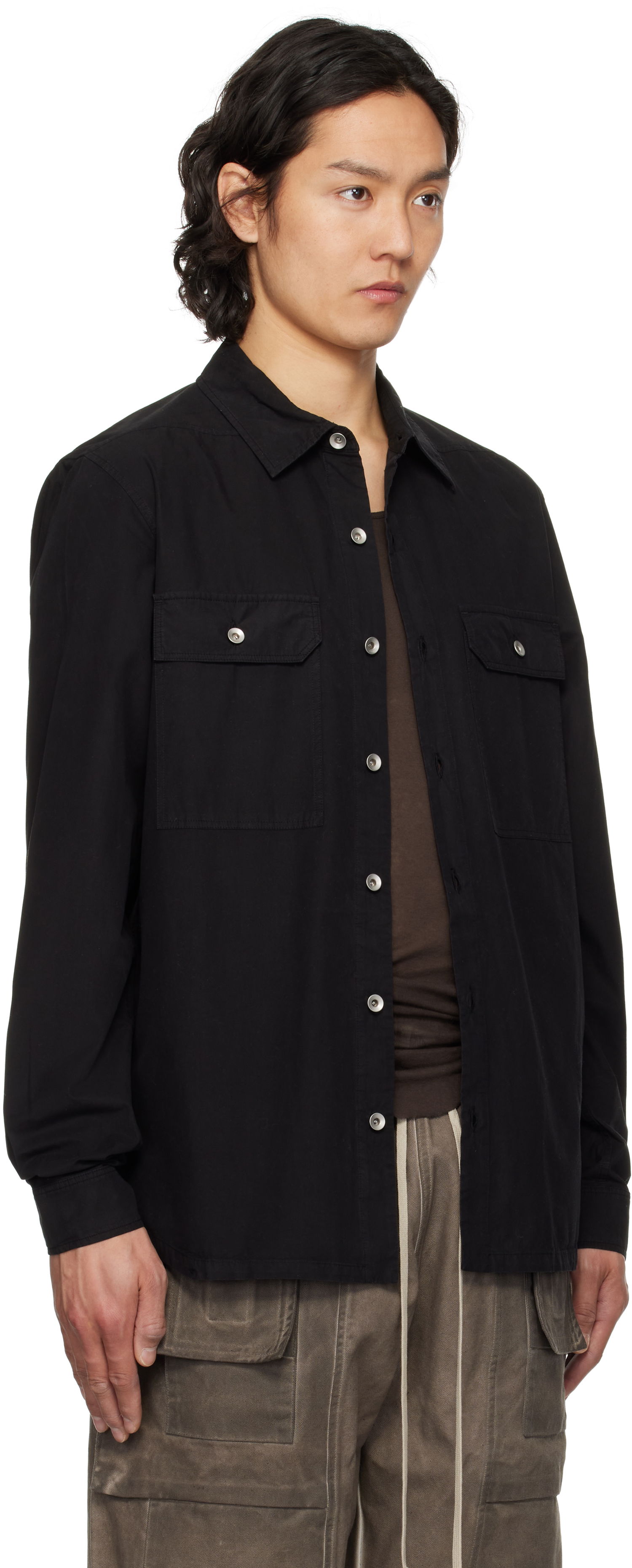 Košulja Rick Owens Rick Owens DRKSHDW Hollywood Overshirt Crna | DU01E3296 P, 1