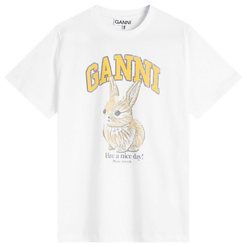 Majica kratkih rukava GANNI GANNI Baby Bun Relaxed T-Shirt, Large Bijela | T4273-151