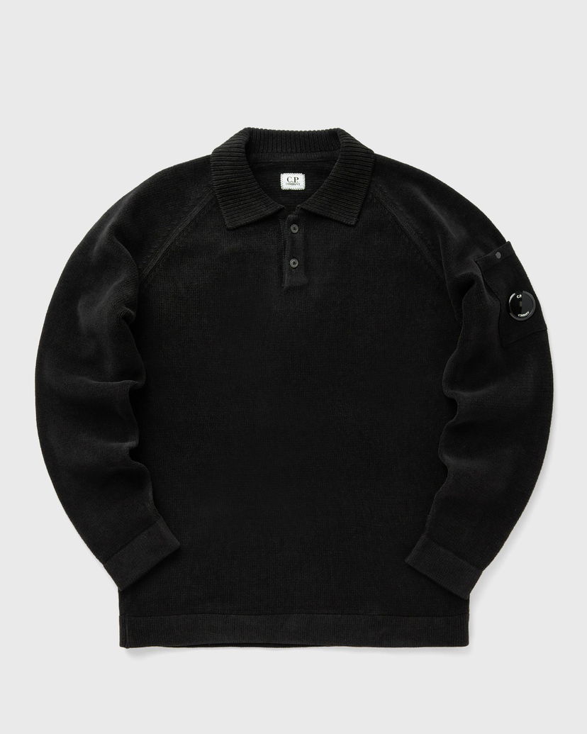 Džemper C.P. Company C.P. Company Chenille Cotton Polo Knit Crna | 18CMKN070A005687G-999