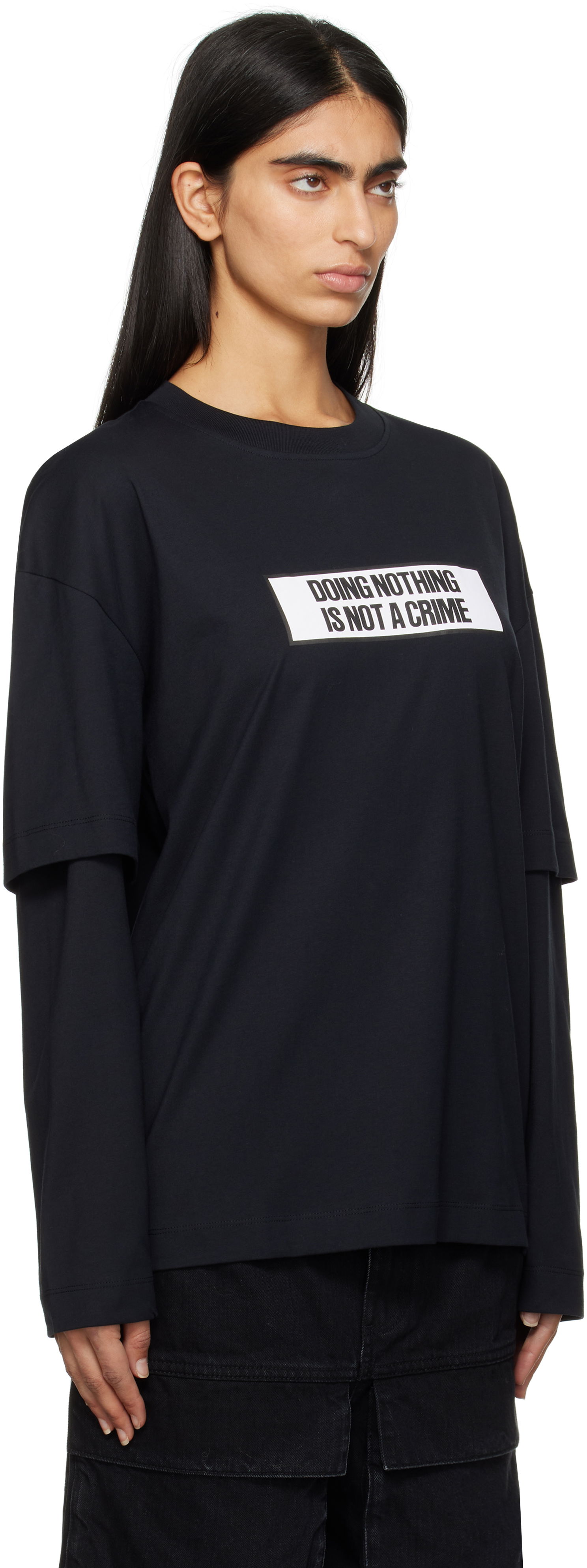 Majica kratkih rukava Études Études 'Doing Nothing Is Not A Crime' Double Sleeve T-Shirt Crna | H24MMTSH185-99, 1